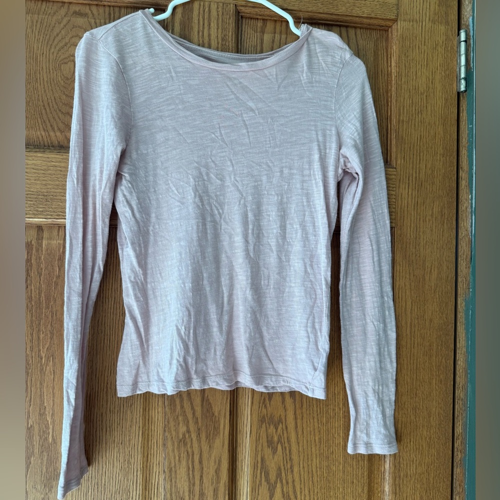 American Eagle Outfitters Light Pink Long Sleeve Tee